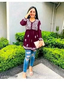 Maroon Embroidered Ethnic Dress