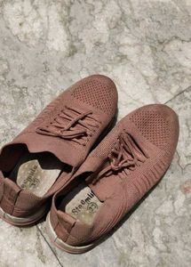 Dusty Rose Knit Sneakers