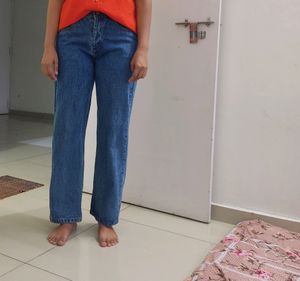 Blue Denim Straight Fit Jeans