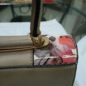 Beige Floral Handbag