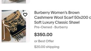 Burberry Wide Reversible Cashmere Scarf