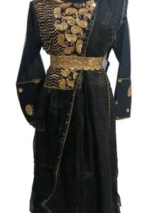 New Party Wear 2 Piece Maxi Dress With Waist Belt