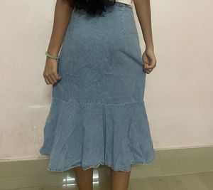 Pleated Mid Long Skirt For Women