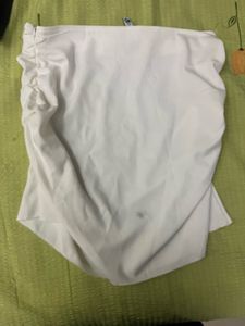 White Ruched Mini Skirt