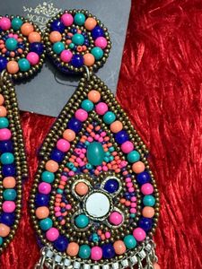 Multi Colored Statement Earrings
