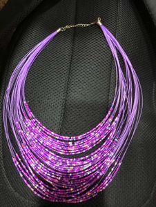 Purple Plastic Beads Choker