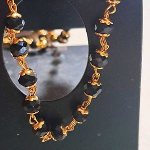 Black Crystal Long Ethnic Mala