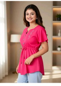 Pink Cinched Waist Top