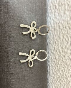 Silver Bow Drop Earrings💗💗