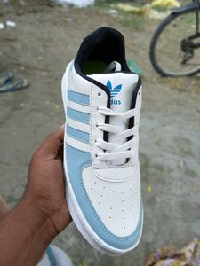 Adidas Inspired Blue &amp; White Sneakers