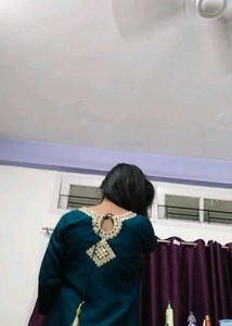 Teal Embroidered Salwar Nd Bag Is Free