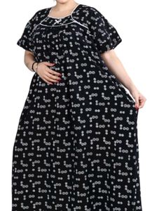 Bindass female collection Women Nighty (Black)Supe