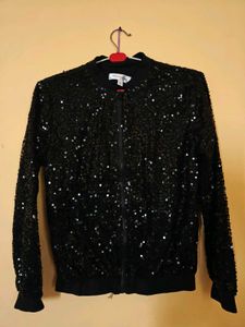 SBL Sequined Black Bomber Jacket