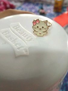 Cute Pink Bow Kitty Necklace &amp; Ring Set