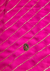 Pink and golden work Embellished Saree
