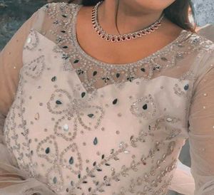 Elegant White Embroidered Ethnic Gown