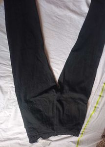 High Waist Straight Roadster Branded Black Jeans