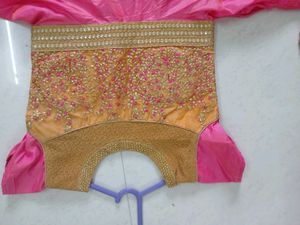Pink & Gold Anarkali Dress