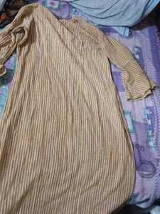 Striped Midi Dress with Bell Sleeves