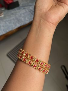 Red & Gold Bangles (Set of 2)