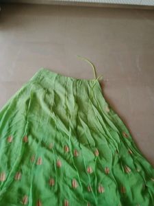 Green skirt with purple and red border