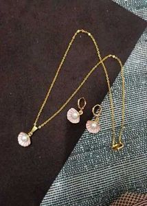 AD Beautiful Pearl Set Gold Plated
