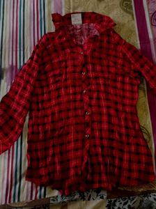 red and black check shirt
