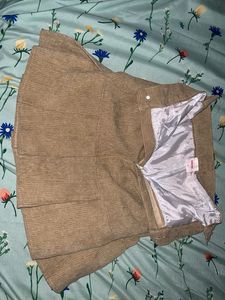 Corduroy Pleated Mini Skirt