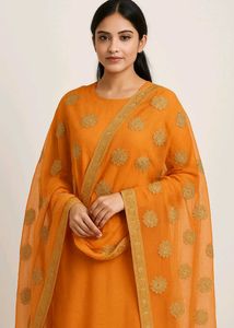 Orange Embroidered dupatta 🧡