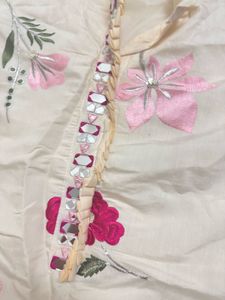 Floral Embroidered Tunic Apple Cut Top