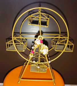 Golden Metal Giant Wheel Home Decor