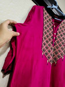 PINK RAYON KURTI.