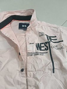 Light pink shirt with blue pant