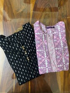 Black And Purple Kurta Combo