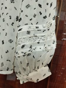 ZARA off white frilled shirt