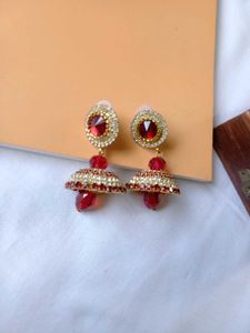 Stone Anti Tarnish Jhumkas