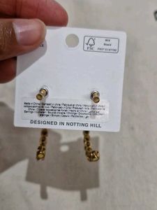 Golden Mirror Work Partywear Earrings