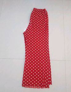 Women Red Polka Dot Palazzo