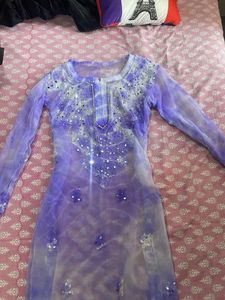 Lavender Embroidered Kurta