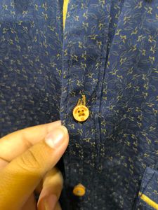 Dark Blue Leaf Prints Shirt From, Paper Crush.