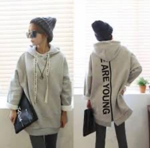 Lu Bin Na Grey Unique Sweatshirt