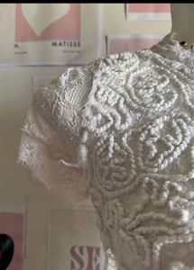 Vintage White Floral Lace Top
