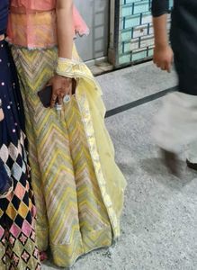 Yellow Lehenga With Silver Embroidery