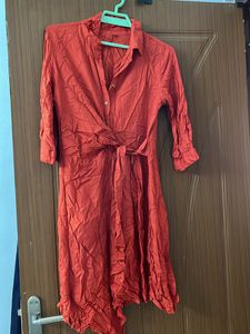 Beautiful Crimson Tie Pattern Dress