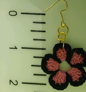 Yellow, Red,Pink With Black Border Earrings