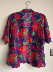 Colorful Floral Lace Top