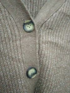 Oversized Brown Knit Cardigan