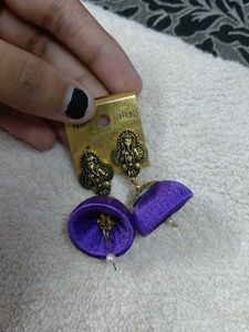 Jhumka Earrings Violet Purple