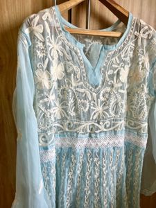 Sky Blue Chikankari Kurta