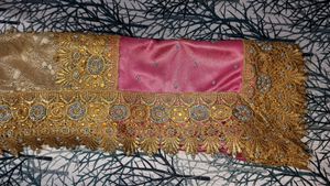 Elegant Pink &amp; Gold Saree